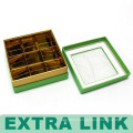 Display Cardboard Sweety Chocolate Packaging Box Candy With Divider And Window with insert